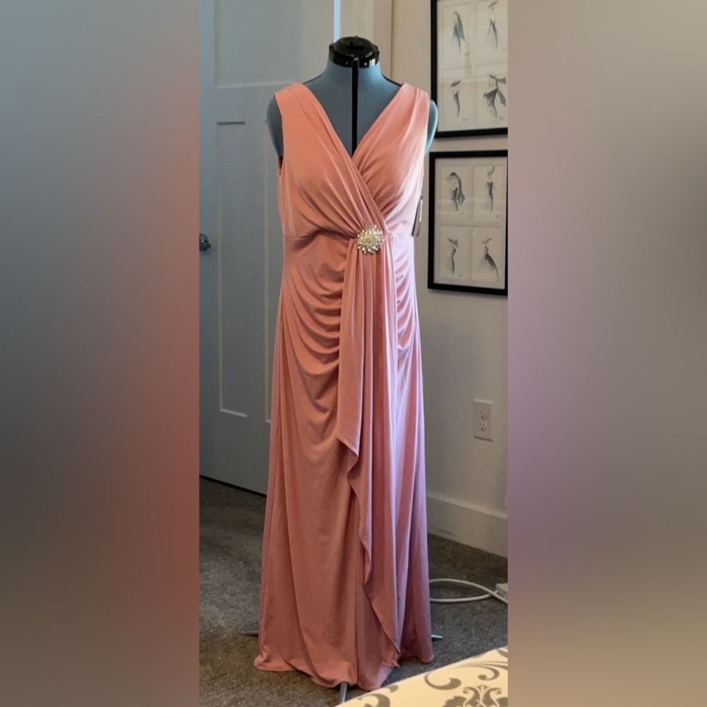 Rose knit evening gown